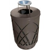 WITT Sawgrass Collection Outdoor Waste Receptacle with Ash Top -40 Gallon, Brown